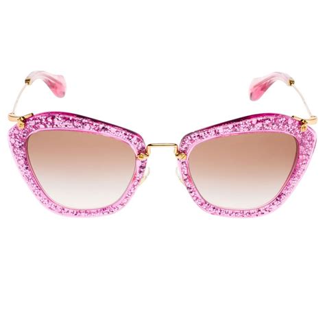 miu miu pink glitter sunglasses|miu miu glasses.